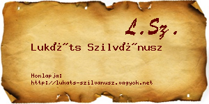 Lukáts Szilvánusz névjegykártya